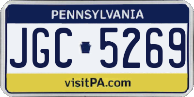 PA license plate JGC5269