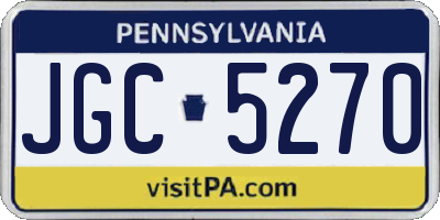 PA license plate JGC5270