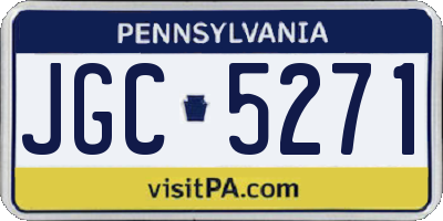 PA license plate JGC5271