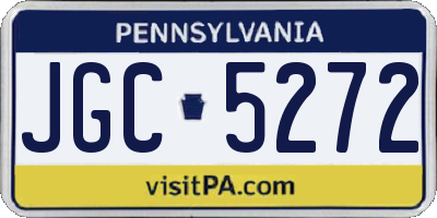 PA license plate JGC5272