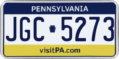 PA license plate JGC5273