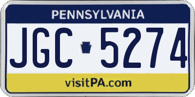 PA license plate JGC5274