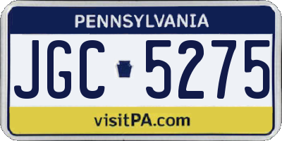 PA license plate JGC5275