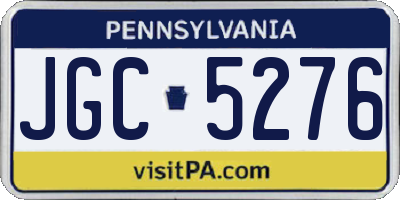 PA license plate JGC5276