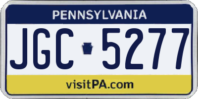 PA license plate JGC5277
