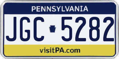 PA license plate JGC5282