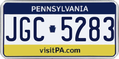PA license plate JGC5283