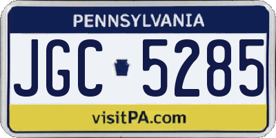 PA license plate JGC5285