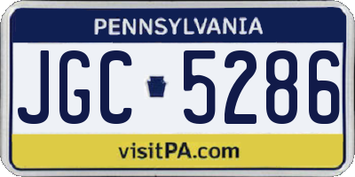 PA license plate JGC5286