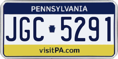 PA license plate JGC5291