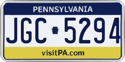 PA license plate JGC5294