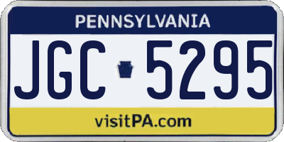 PA license plate JGC5295