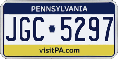 PA license plate JGC5297