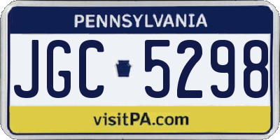 PA license plate JGC5298