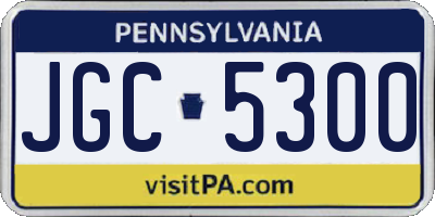 PA license plate JGC5300