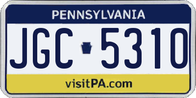 PA license plate JGC5310