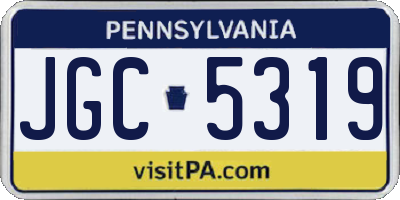 PA license plate JGC5319