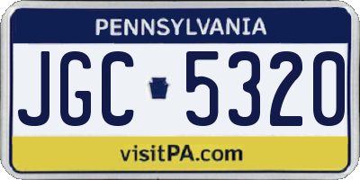 PA license plate JGC5320