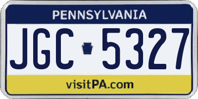 PA license plate JGC5327