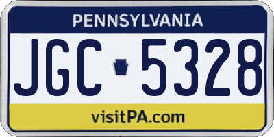 PA license plate JGC5328