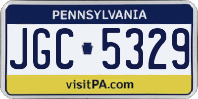 PA license plate JGC5329
