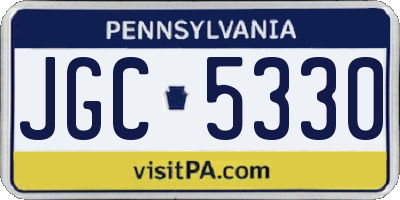 PA license plate JGC5330