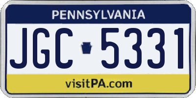 PA license plate JGC5331