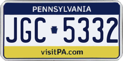 PA license plate JGC5332
