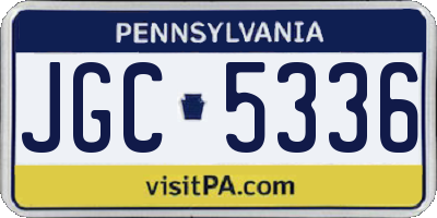 PA license plate JGC5336