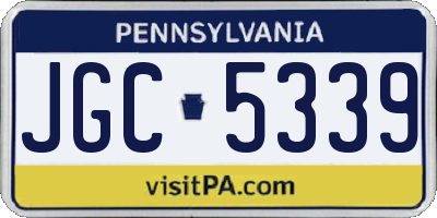 PA license plate JGC5339