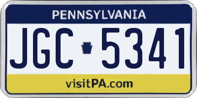 PA license plate JGC5341