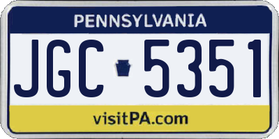 PA license plate JGC5351