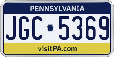 PA license plate JGC5369