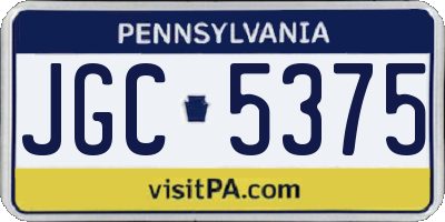 PA license plate JGC5375