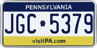 PA license plate JGC5379