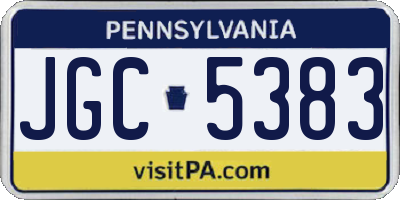 PA license plate JGC5383