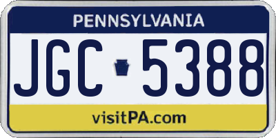 PA license plate JGC5388