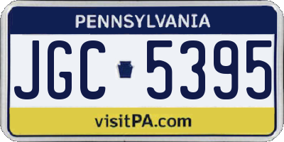 PA license plate JGC5395