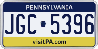 PA license plate JGC5396