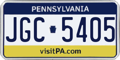 PA license plate JGC5405