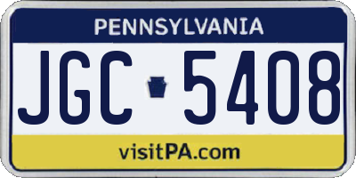 PA license plate JGC5408