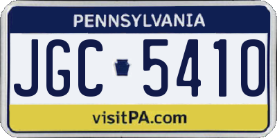 PA license plate JGC5410