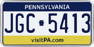 PA license plate JGC5413