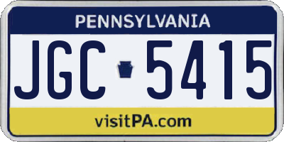 PA license plate JGC5415