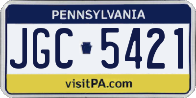 PA license plate JGC5421