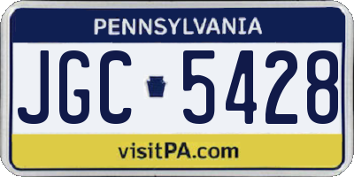 PA license plate JGC5428