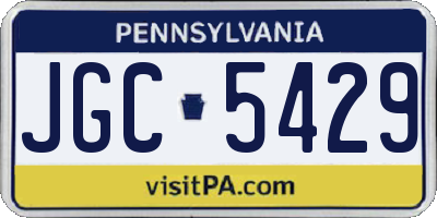 PA license plate JGC5429