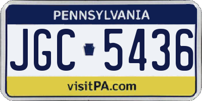 PA license plate JGC5436