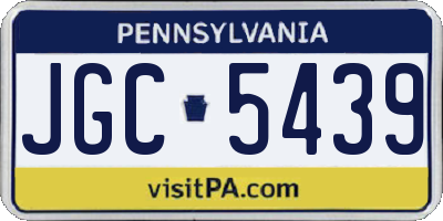 PA license plate JGC5439
