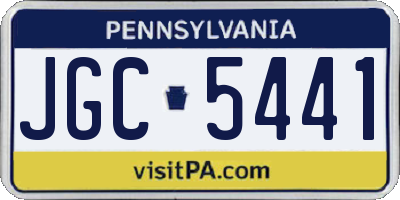 PA license plate JGC5441